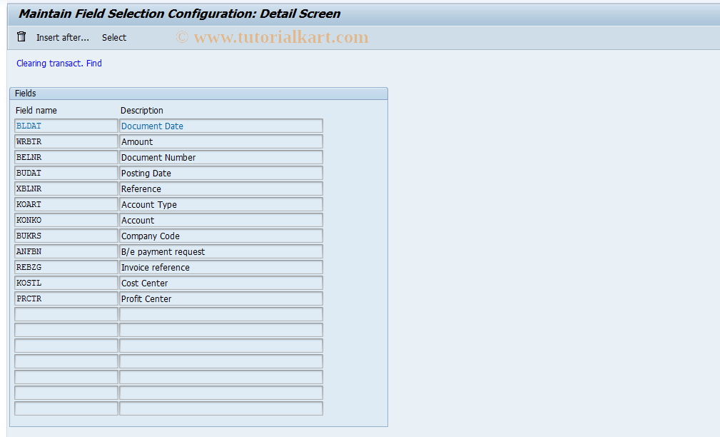 SAP TCode S_ALR_87002848 - IMG Activity: SIMG_CFMENUORFBO7F3