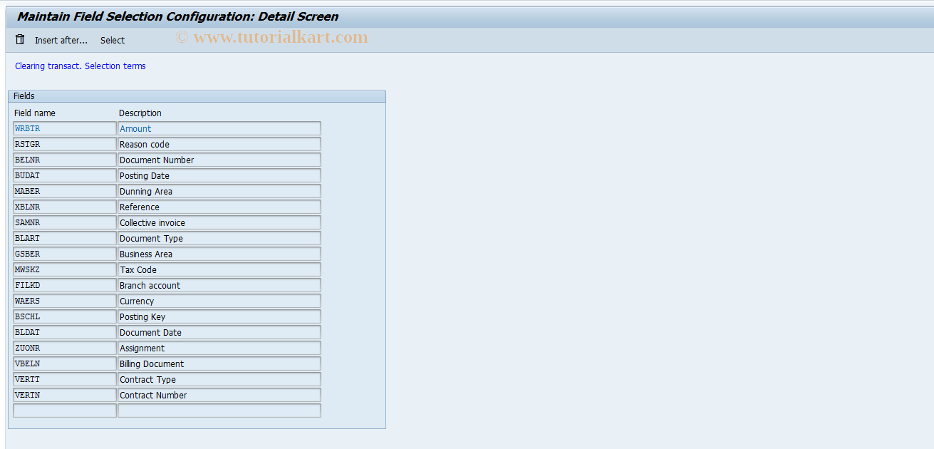 SAP TCode S_ALR_87002857 - IMG Activity: SIMG_CFMENUORFBO7F1