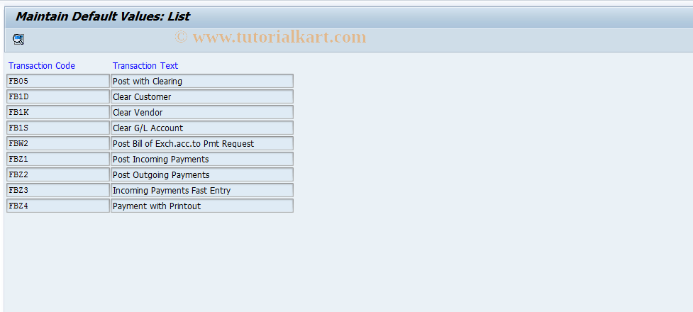 SAP TCode S_ALR_87002862 - IMG Activity: SIMG_CFMENUORFBO7V3