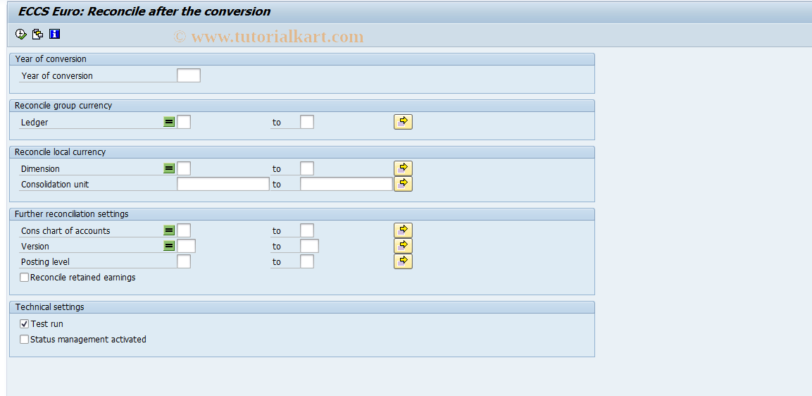 SAP TCode S_ALR_87002903 - IMG Activity: SIMG_EURO_CS2319