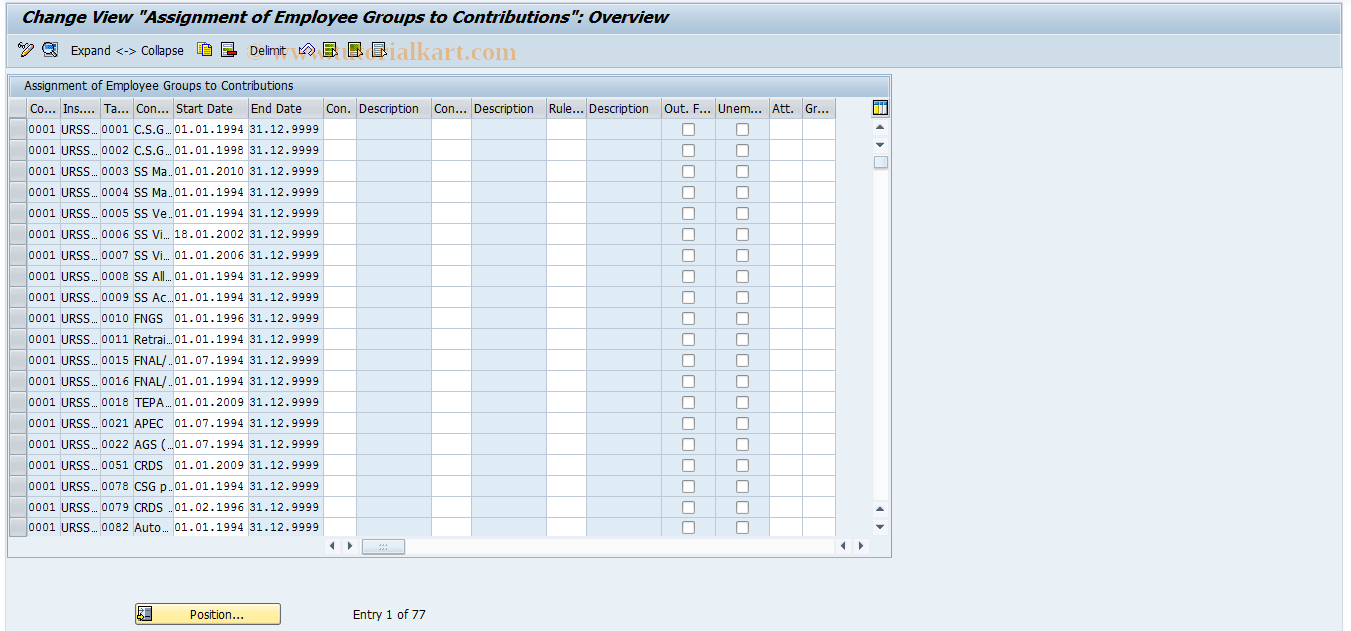 SAP TCode S_ALR_87002927 - IMG Activity: OHEUR254