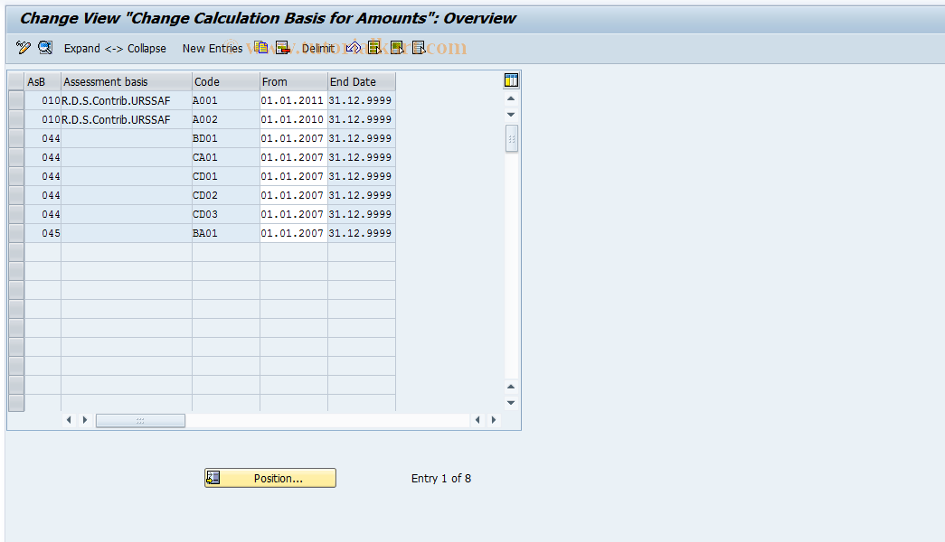 SAP TCode S_ALR_87002929 - IMG Activity: OHEUR255