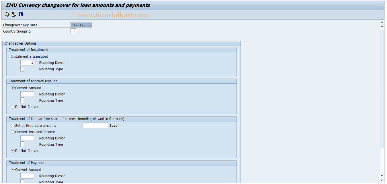 SAP TCode S_ALR_87002983 - IMG Activity: OHEUR223