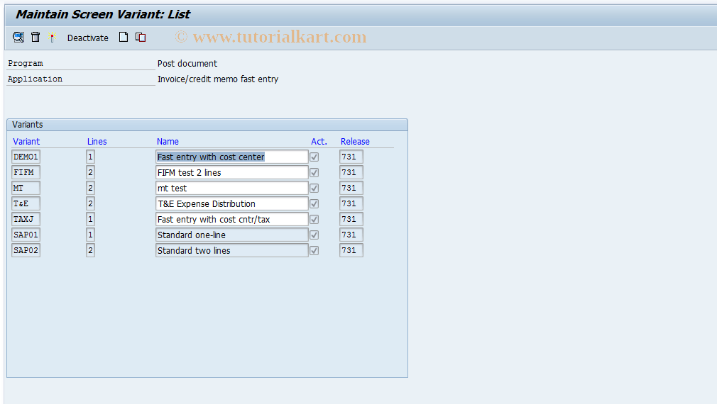 SAP TCode S_ALR_87002985 - IMG Activity: SIMG_CFMENUORFBO7E5