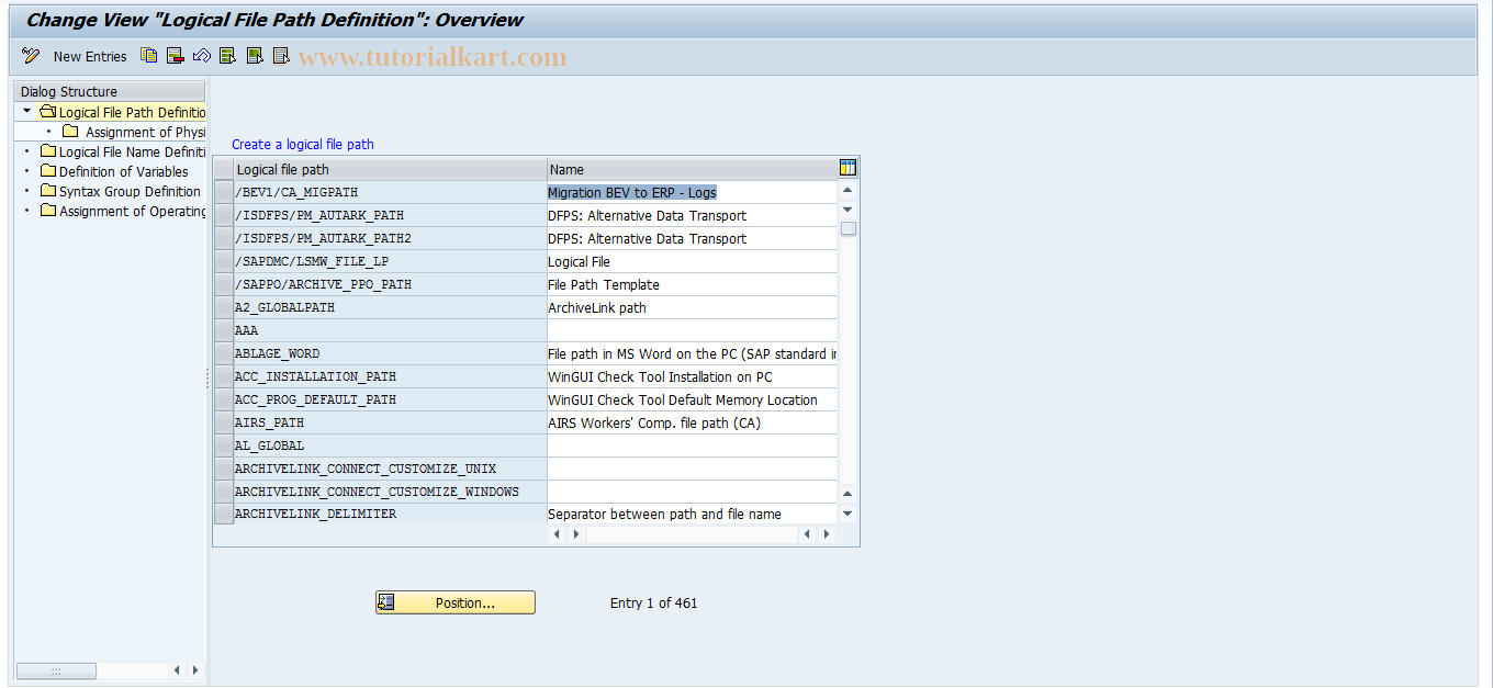 SAP TCode S_ALR_87002999 - IMG Activity: SIMG_CFMENUORFCALOG