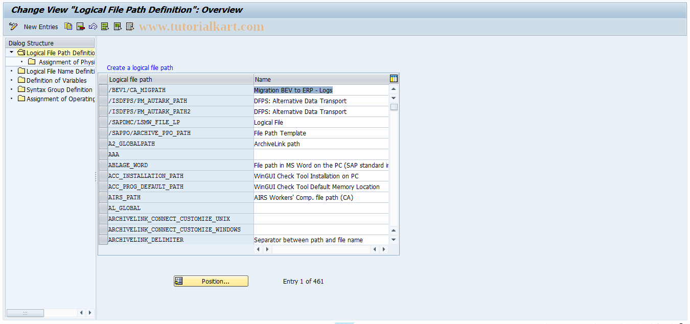 SAP TCode S_ALR_87003003 - IMG Activity: SIMG_CFMENUORFCRZSY