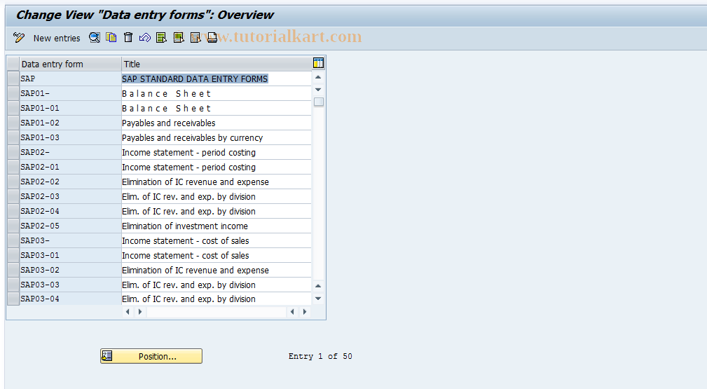 SAP TCode S_ALR_87003040 - IMG Activity: SIMG_CFMENUORFCAERH