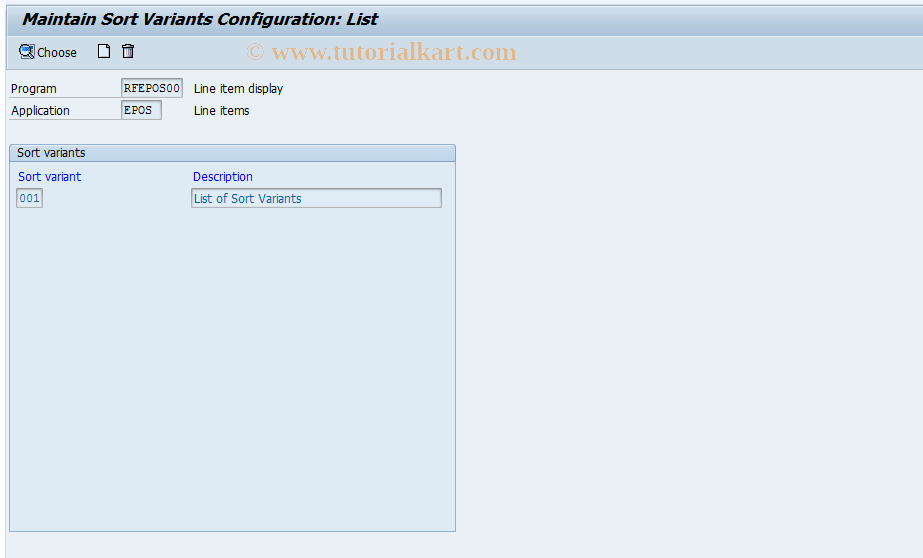 SAP TCode S_ALR_87003049 - IMG Activity: SIMG_CFMENUORFBO7S7