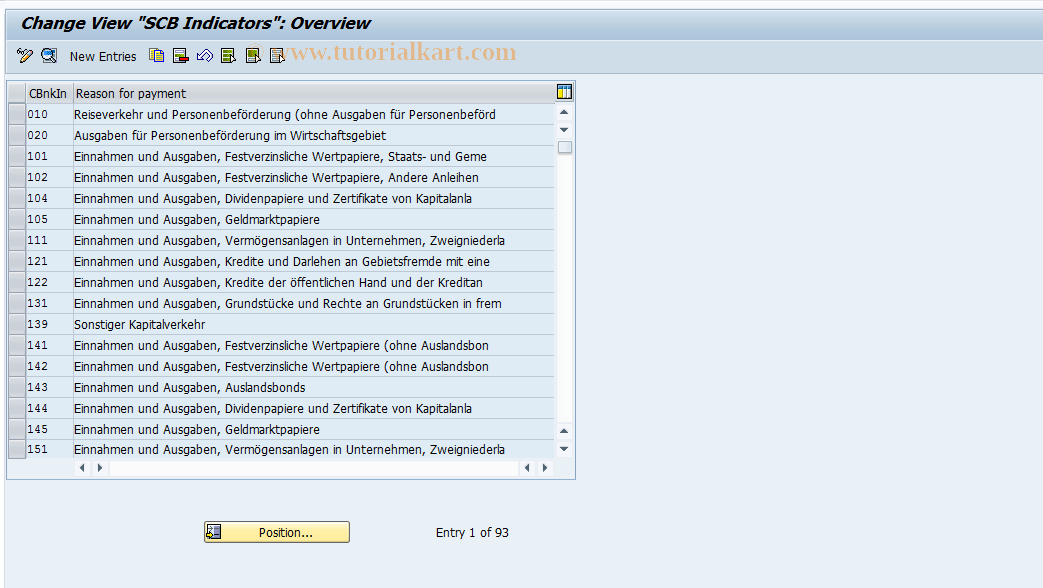SAP TCode S_ALR_87003074 - IMG Activity: SIMG_CFMENUORFBOB43