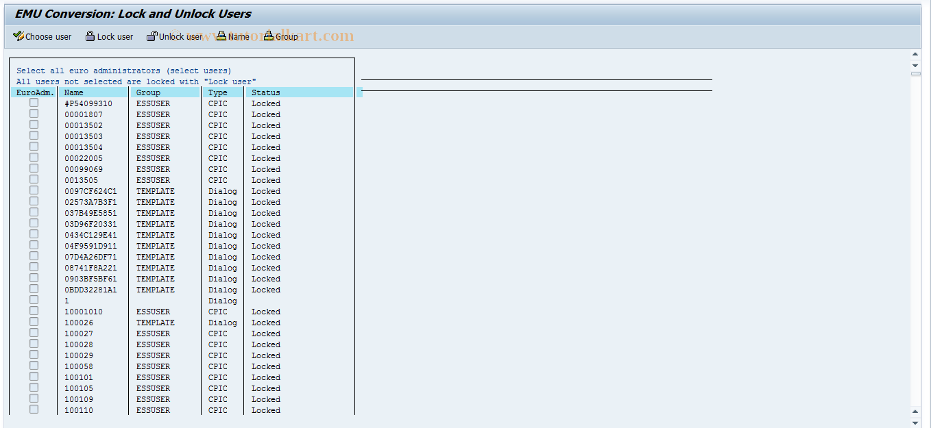 SAP TCode S_ALR_87003078 - IMG Activity: SIMG_EURO_LC2270