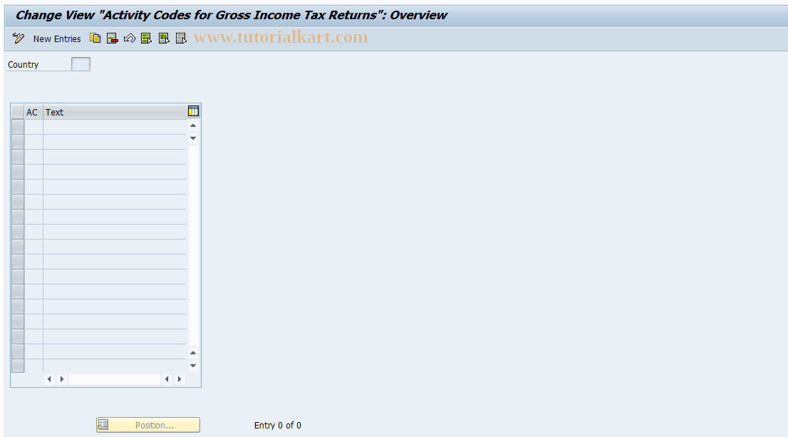 SAP TCode S_ALR_87003113 - IMG Activity: J_1AACTIVITY_GIT4