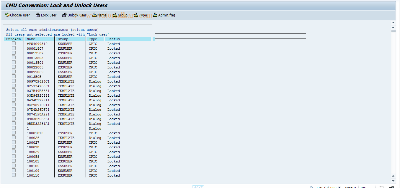 SAP TCode S_ALR_87003116 - IMG Activity: SIMG_EURO_CS2270