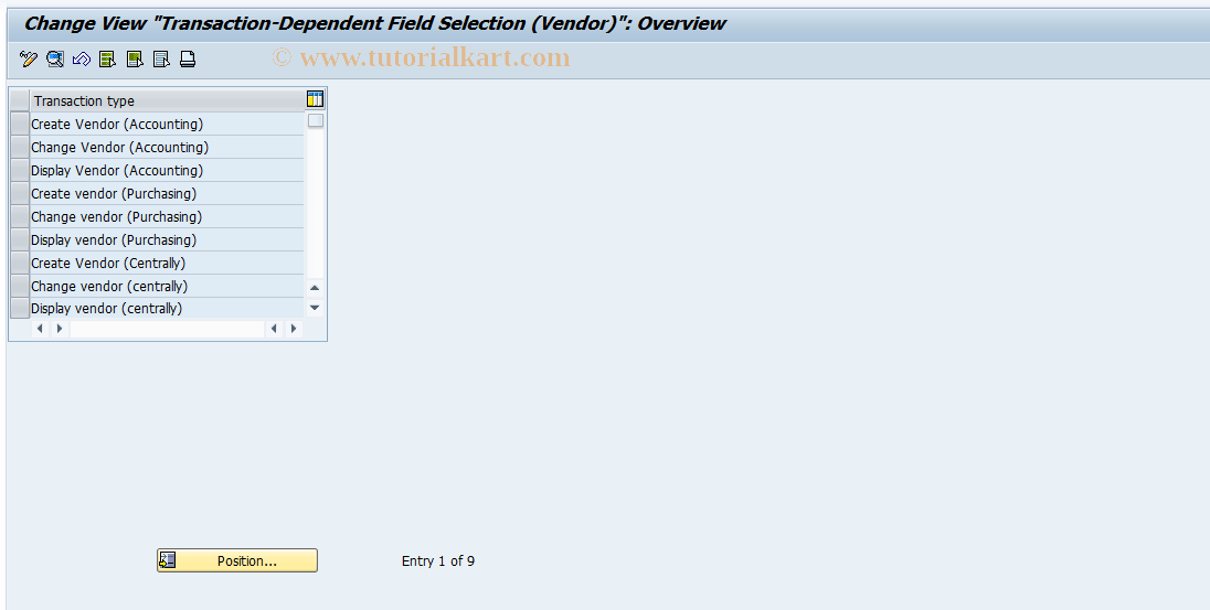 SAP TCode S_ALR_87003118 - IMG Activity: SIMG_CFMENUORFBOB23