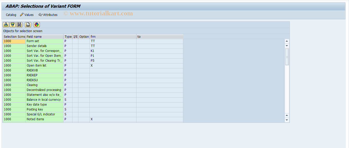 SAP TCode S_ALR_87003147 - IMG Activity: SIMG_CFMENUORFBOBKE