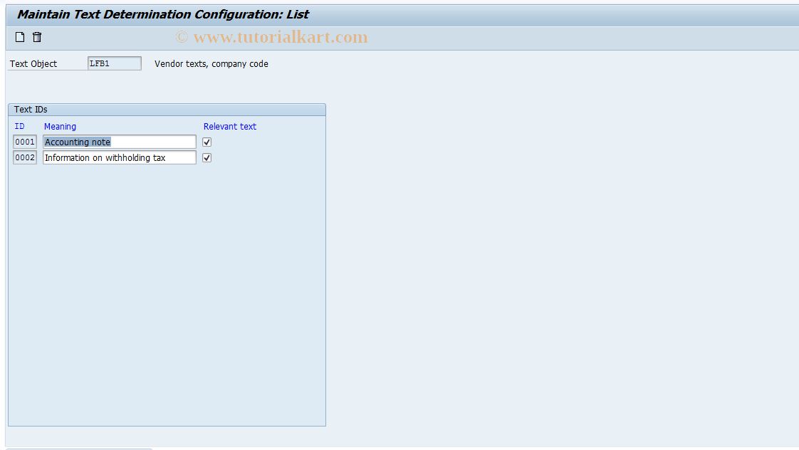 SAP TCode S_ALR_87003191 - IMG Activity: SIMG_CFMENUORFBOBT5