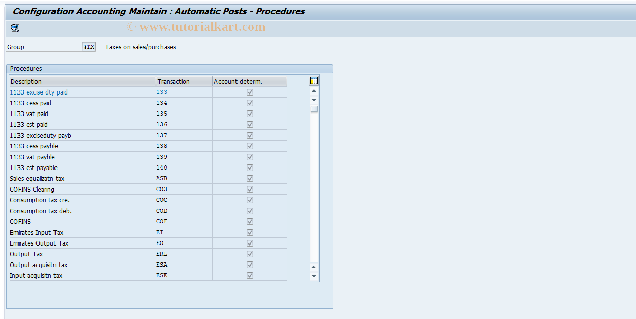 SAP TCode S_ALR_87003226 - IMG Activity: SIMG_CFMENUORFBOB40