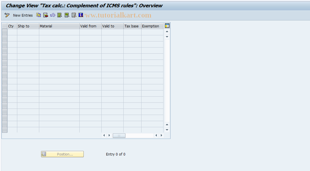 SAP TCode S_ALR_87003230 - IMG Activity: J_1BTAX_ICMS_COMPLEM