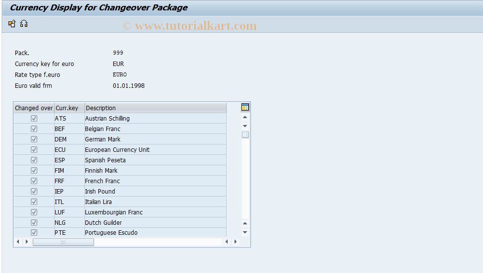 SAP TCode S_ALR_87003234 - IMG Activity: SIMG_EURO_TEILWAEHR2