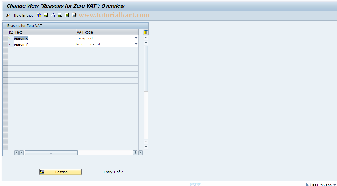 SAP TCode S_ALR_87003243 - IMG Activity: J_1AREASON_DEF4