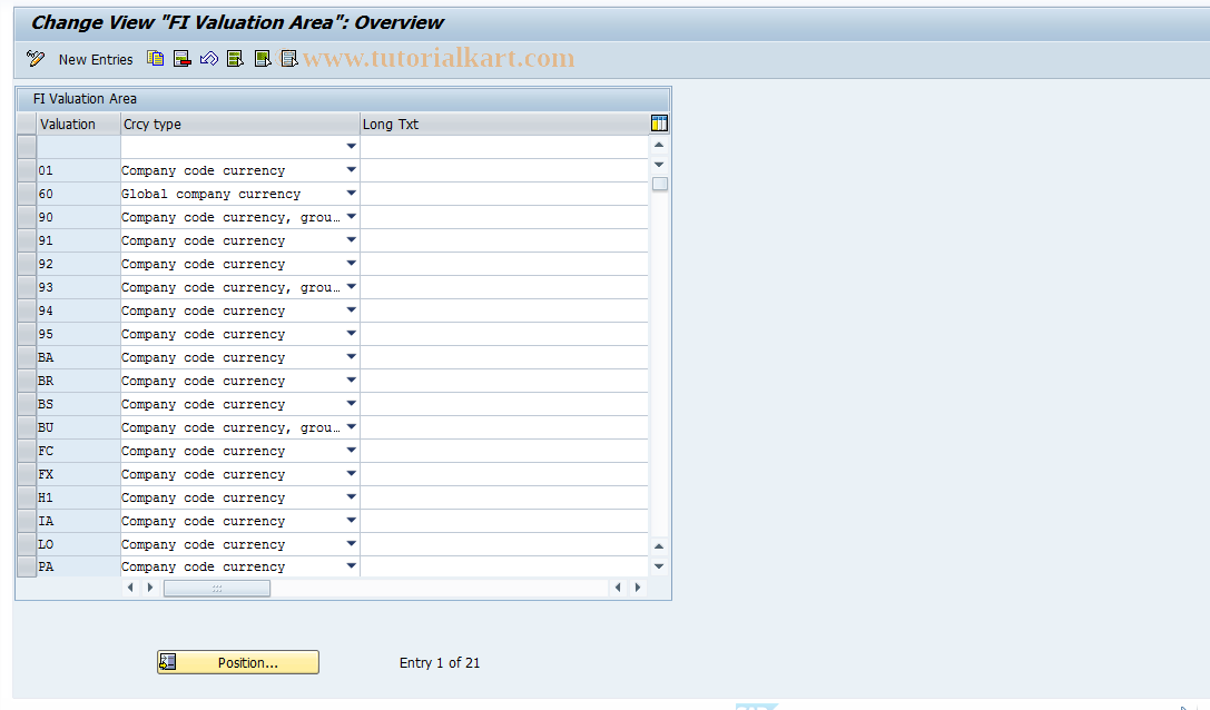 SAP TCode S_ALR_87003244 - IMG Activity: SIMG_CFORFBT0332