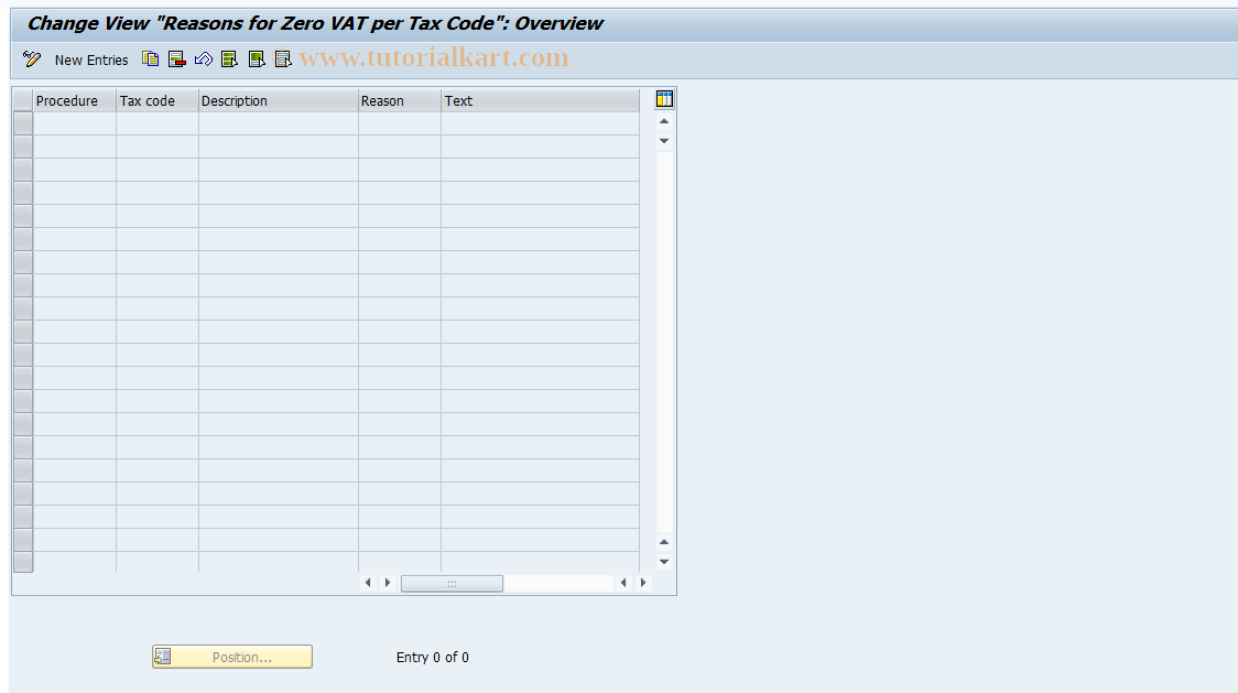 SAP TCode S_ALR_87003246 - IMG Activity: J_1AREASON_PER_TAXC4