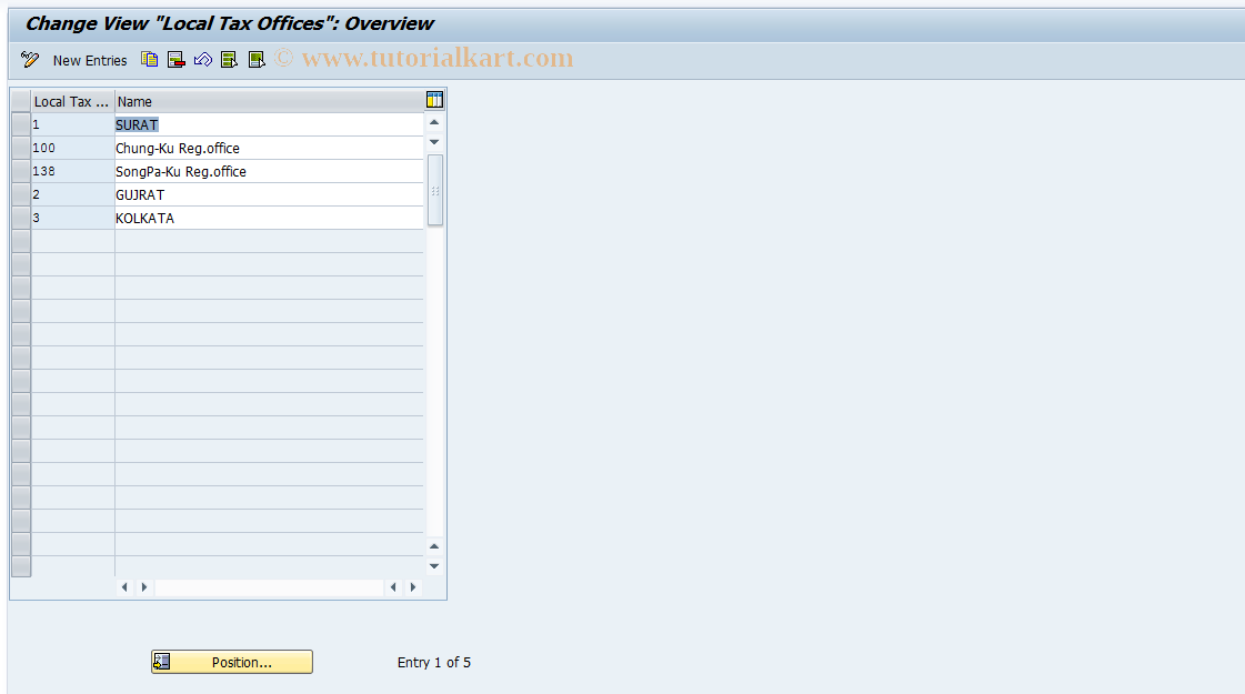 SAP TCode S_ALR_87003258 - IMG Activity: SIMG_ORFB_V_RGOFFICE