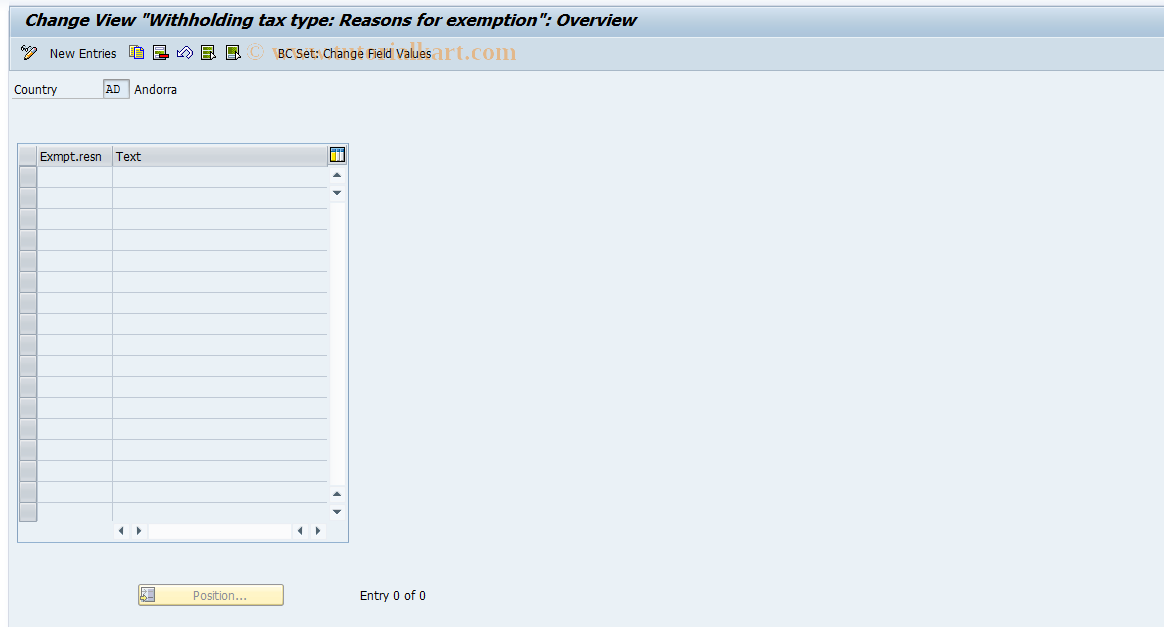 SAP TCode S_ALR_87003287 - IMG Activity: SIMG_CFORFBT059V