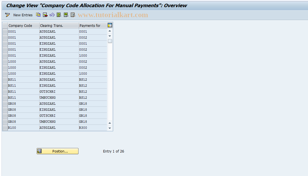 SAP TCode S_ALR_87003294 - IMG Activity: SIMG_XXMENUORFBOB60