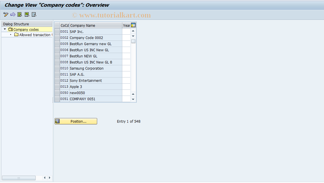 SAP TCode S_ALR_87003302 - IMG Activity: EURO_FIAA_BWA