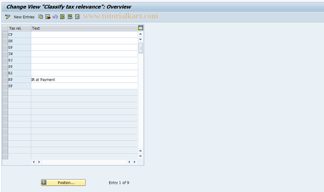 SAP TCode S_ALR_87003303 - IMG Activity: J_1ATAX_CLASSIF4