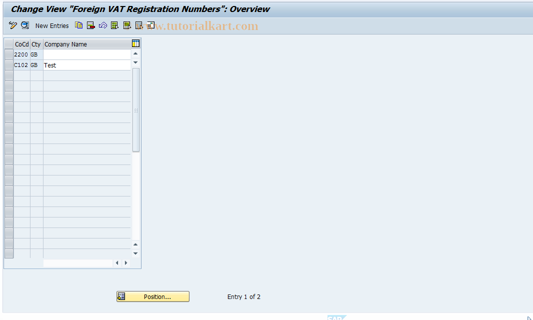 SAP TCode S_ALR_87003311 - IMG Activity: SIMG_CFORFBT001N