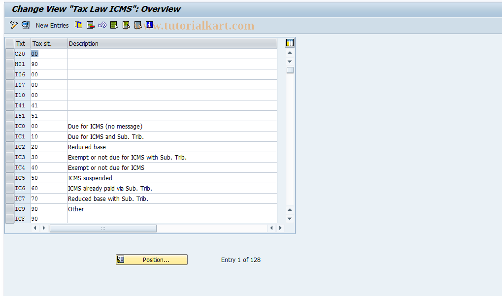 SAP TCode S_ALR_87003317 - IMG Activity: J_1BATL1V