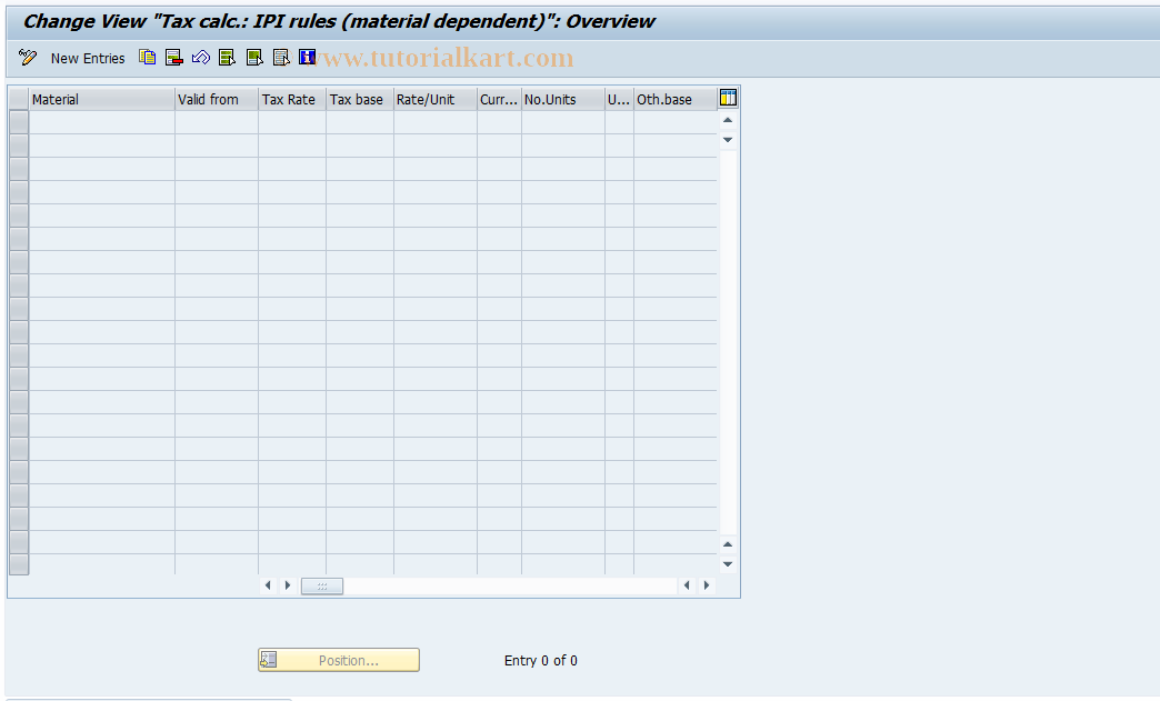 SAP TCode S_ALR_87003329 - IMG Activity: J_1BTAX_IPI_EXCEPT