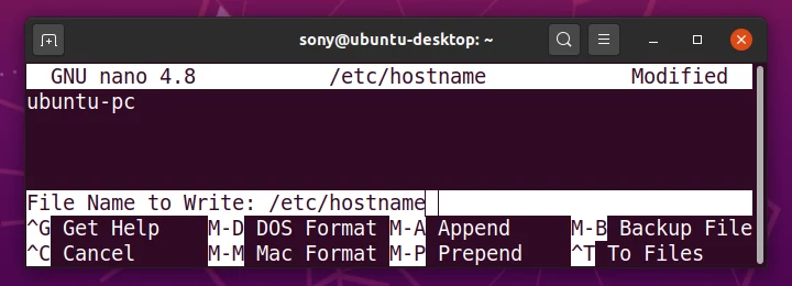 Ubuntu Change Hostname