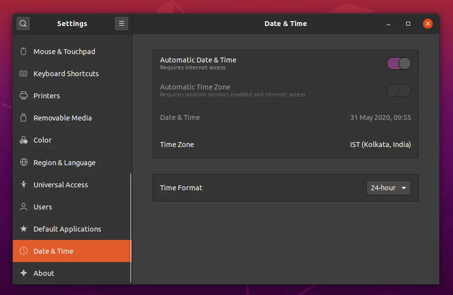 Ubuntu Change Timezone