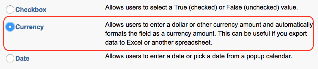 Field types in Salesforce