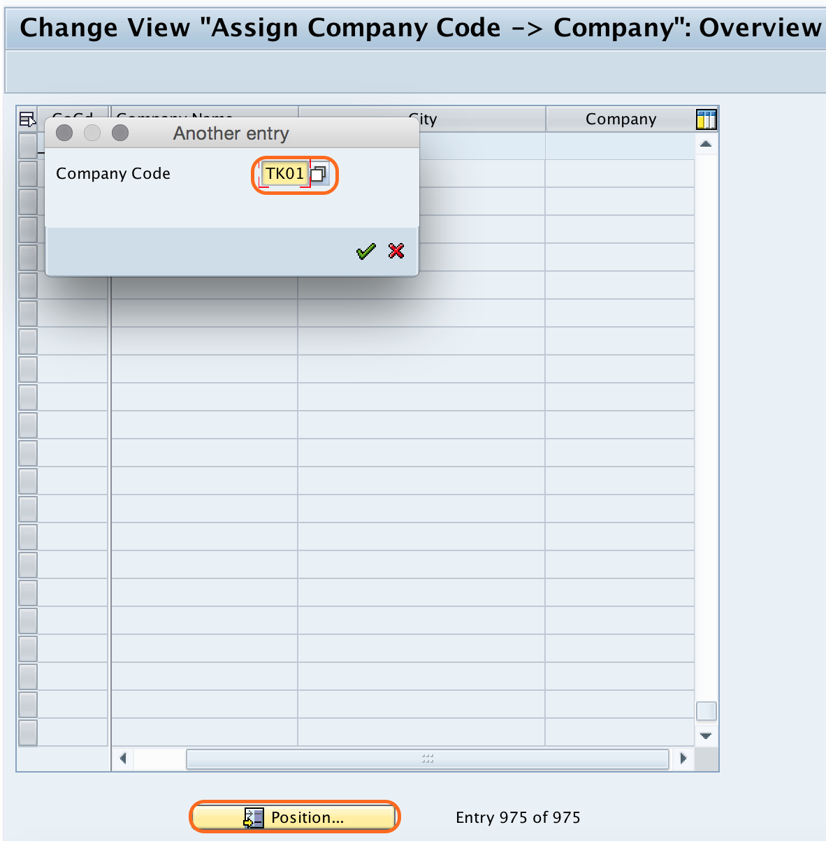 Assign Company Code to Company overview screen