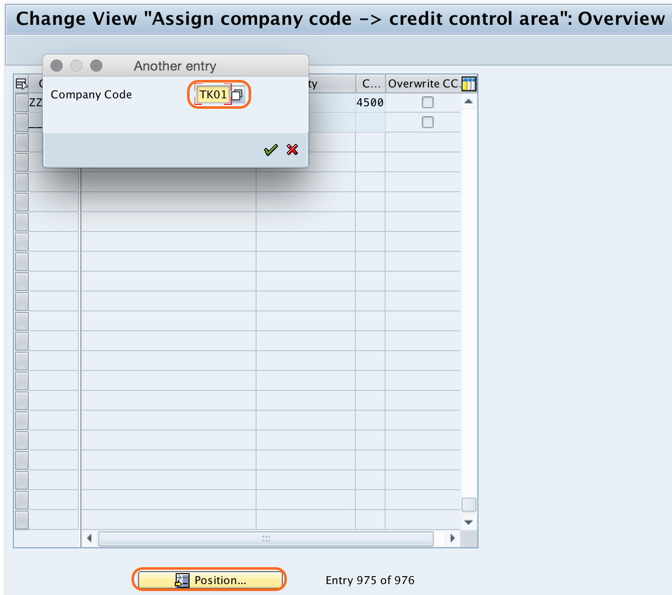 Assign Credit Control Area to Company Code