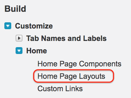 Home page Layout in Salesforce