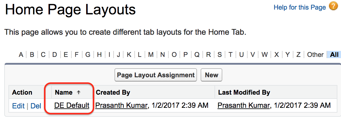 Home page Layout in Salesforce