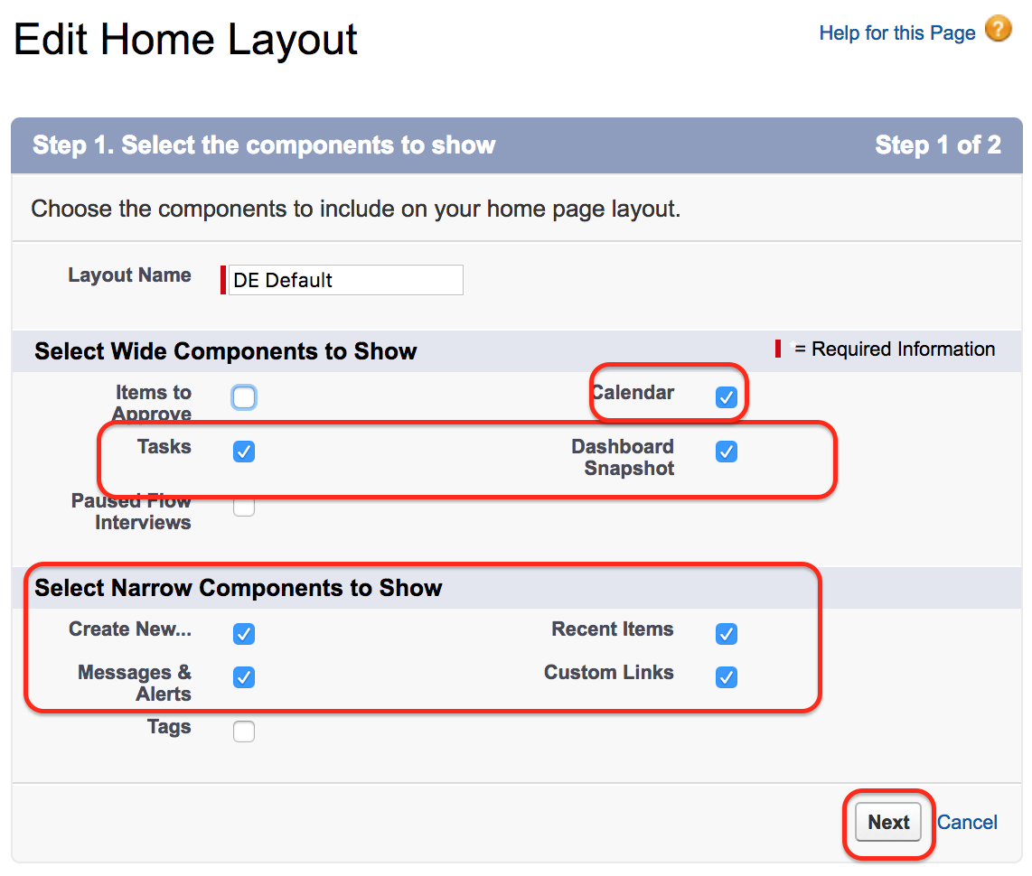 Home page Layout in Salesforce