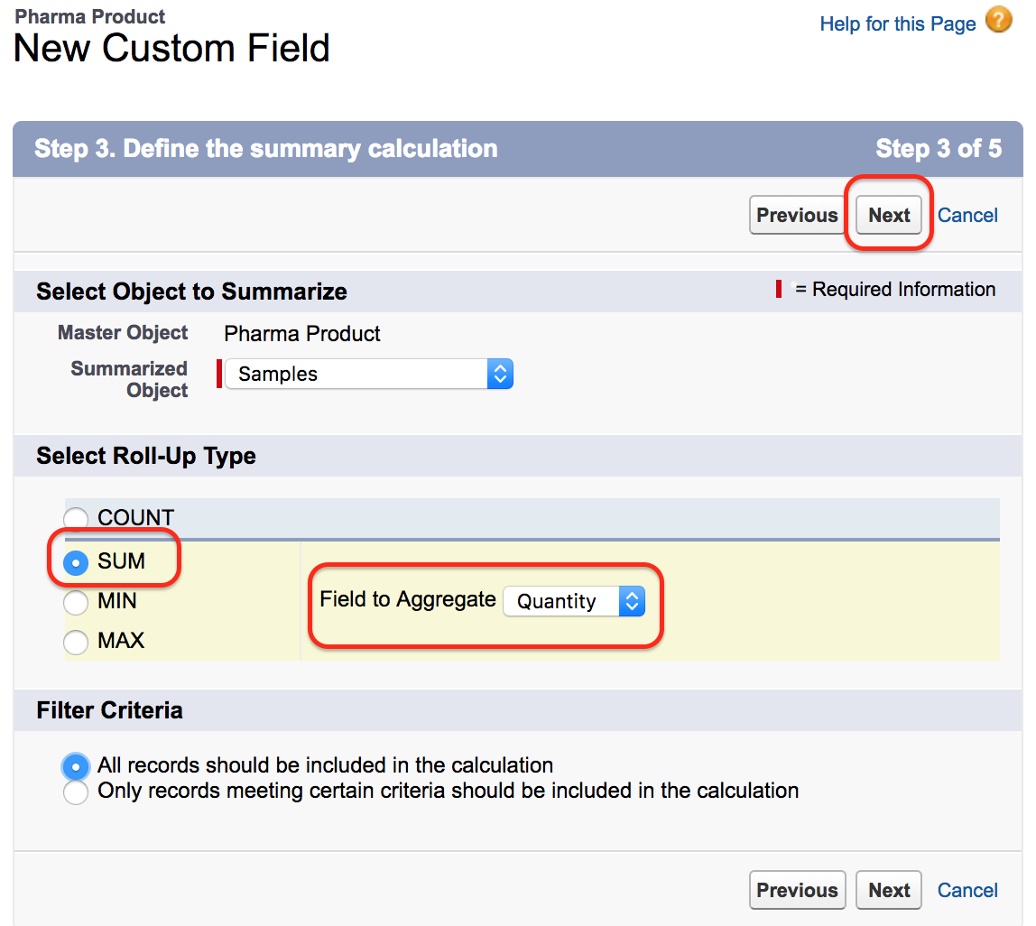 Salesforce Rollup Summary Fields 