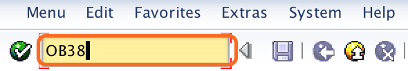 SAP Transaction code OB38