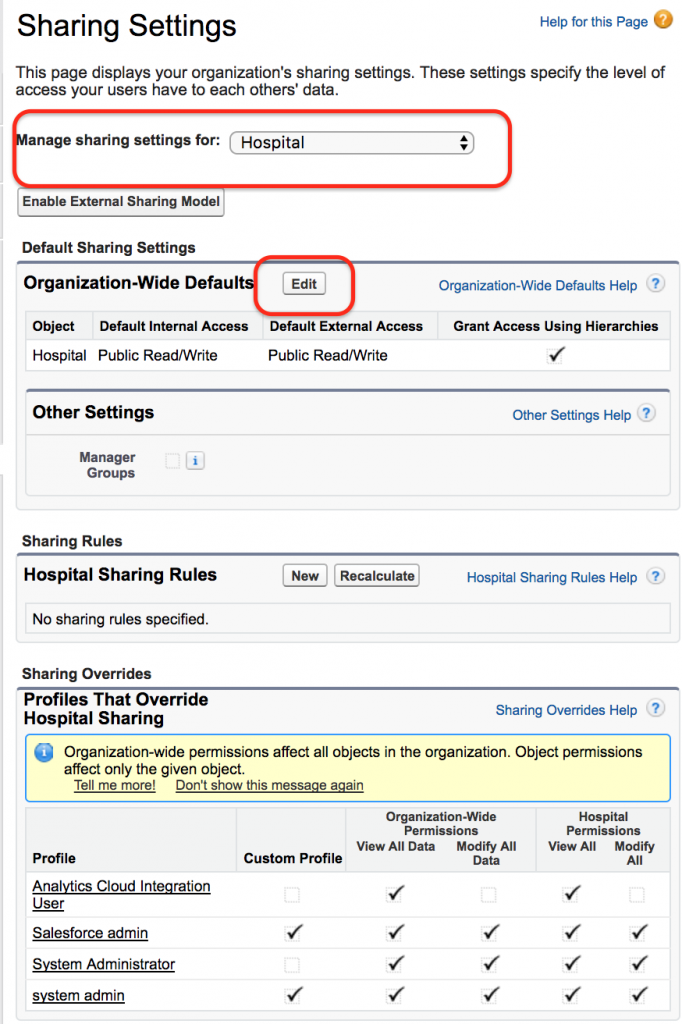 Role hierarchies in Salesforce