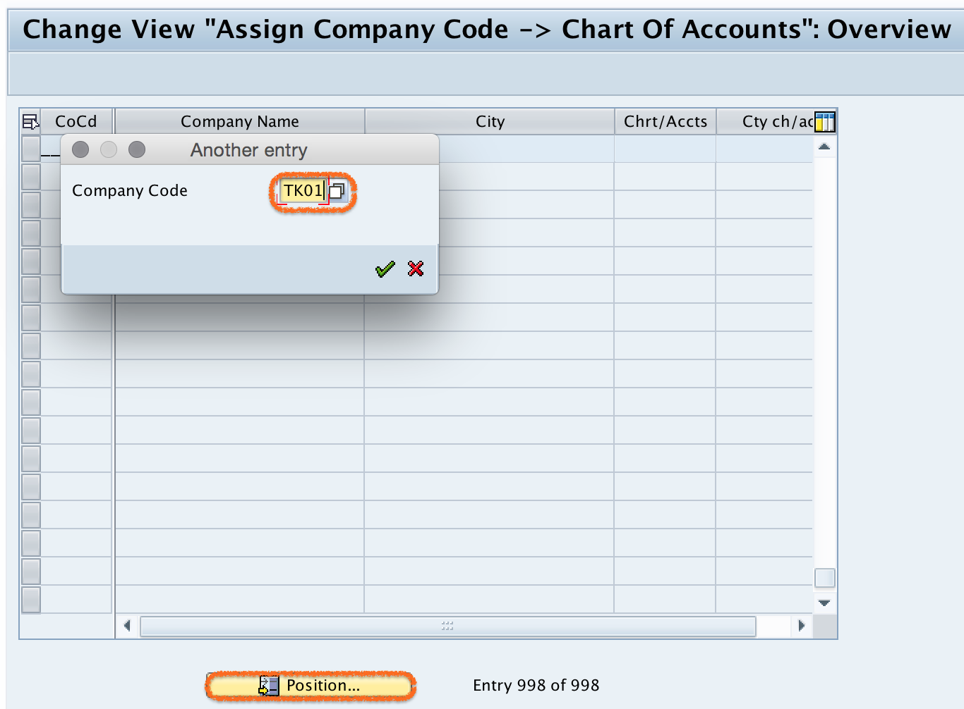 Sap Company Code Chart Of Accounts Table