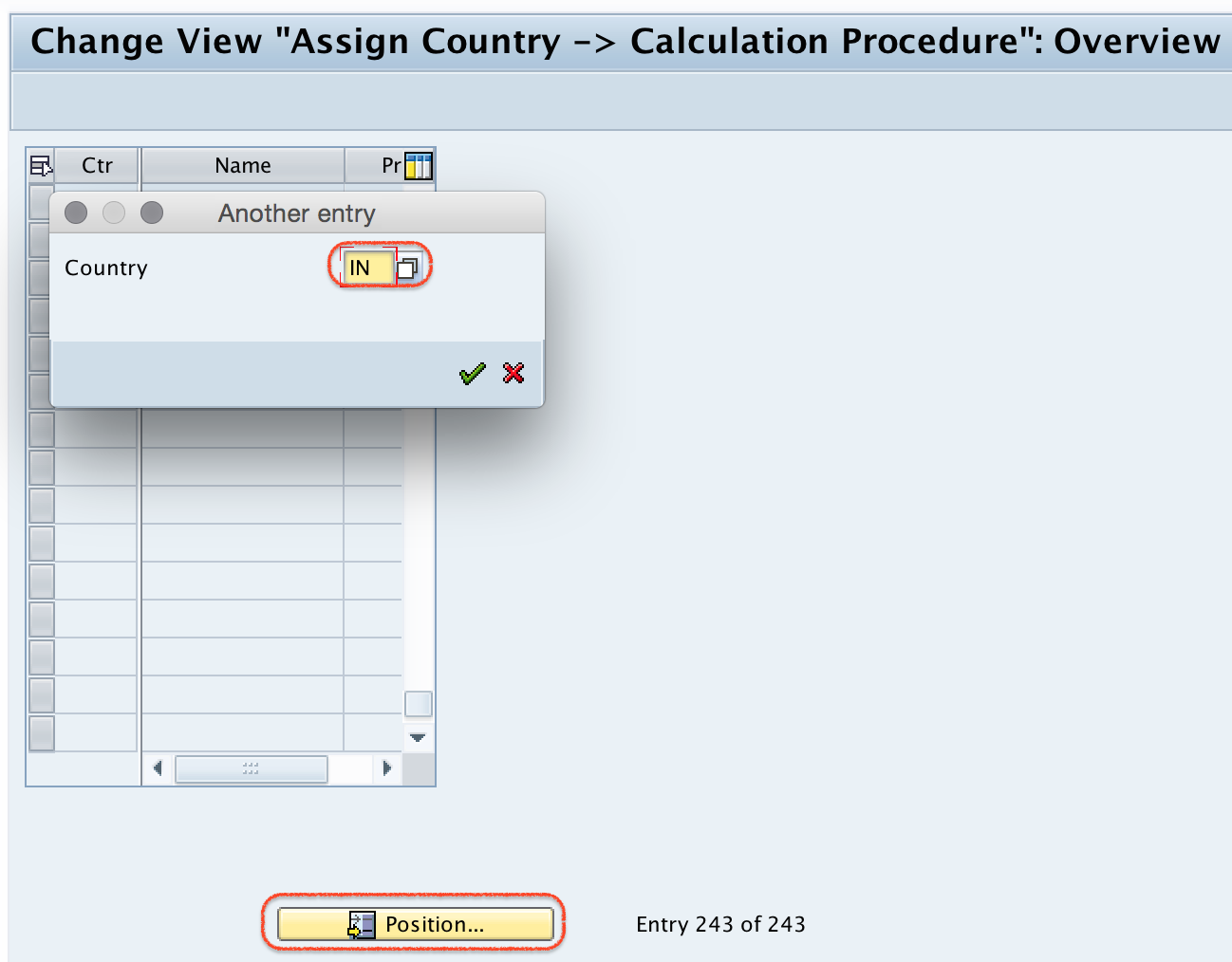 assignment of calculation methods sap table