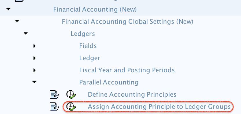 Assignment of Accounting principle to ledger groups