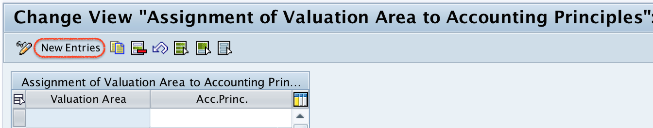 Assignment of Valuation Area to Accounting Principles