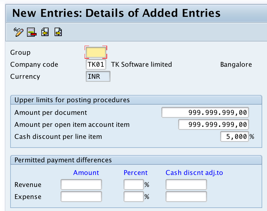 Define Tolerance Groups for Employees in SAP