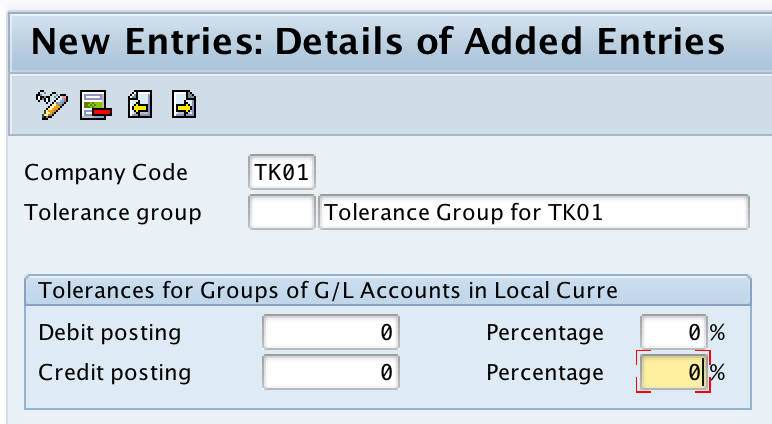 Define Tolerance Groups for G/L Accounts